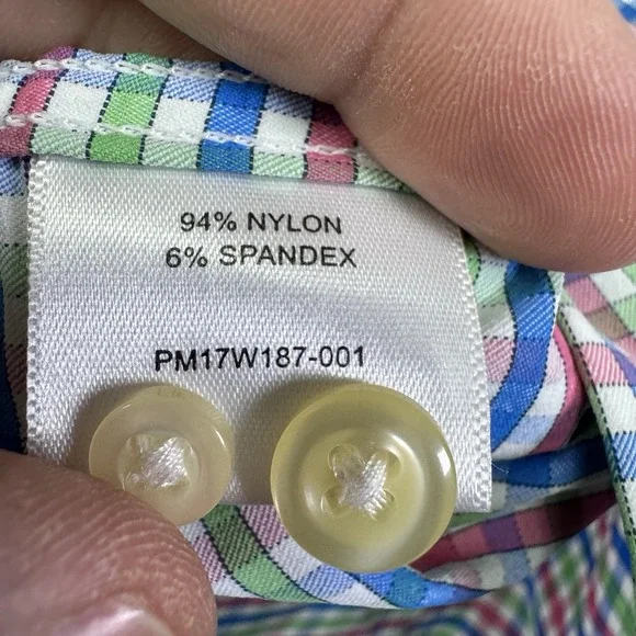 Masters Peter Millar Shirt Men L Long Sleeve Button Up Performance Stretch Nylon